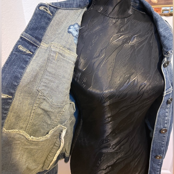 | grunge fairy core embroidered denim jacket | - Picture 7 of 9